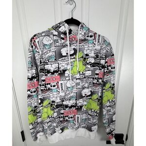 Nickelodeon Rugrats Reptar Comic Strip All Over Print Hoodie White Mens Medium